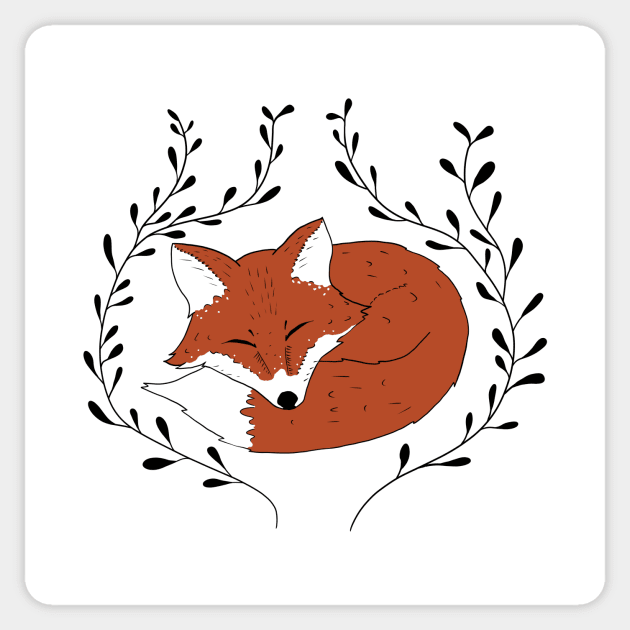 Sleeping fox Sticker by WhiteRave